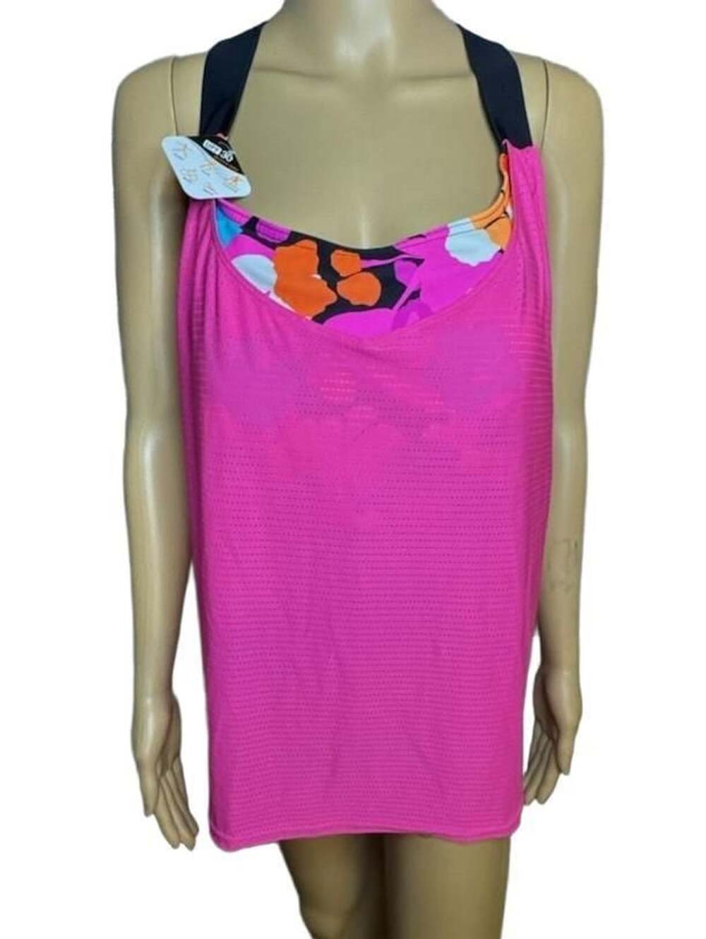 ZeroXposur Sun Smart Wide Strap 2-in-1 Tankini Top, Carnation